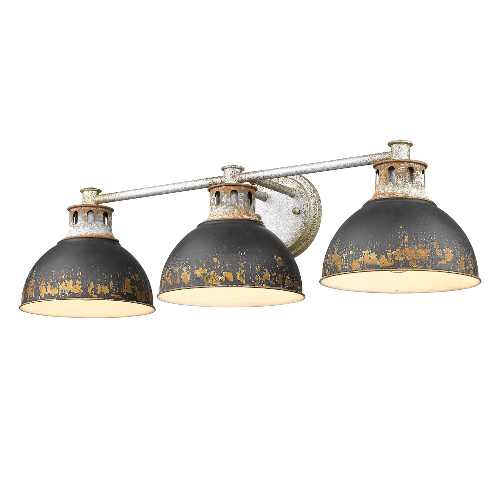 Golden Lighting Kinsley 3-light Vanity in Antique Black Iron shade